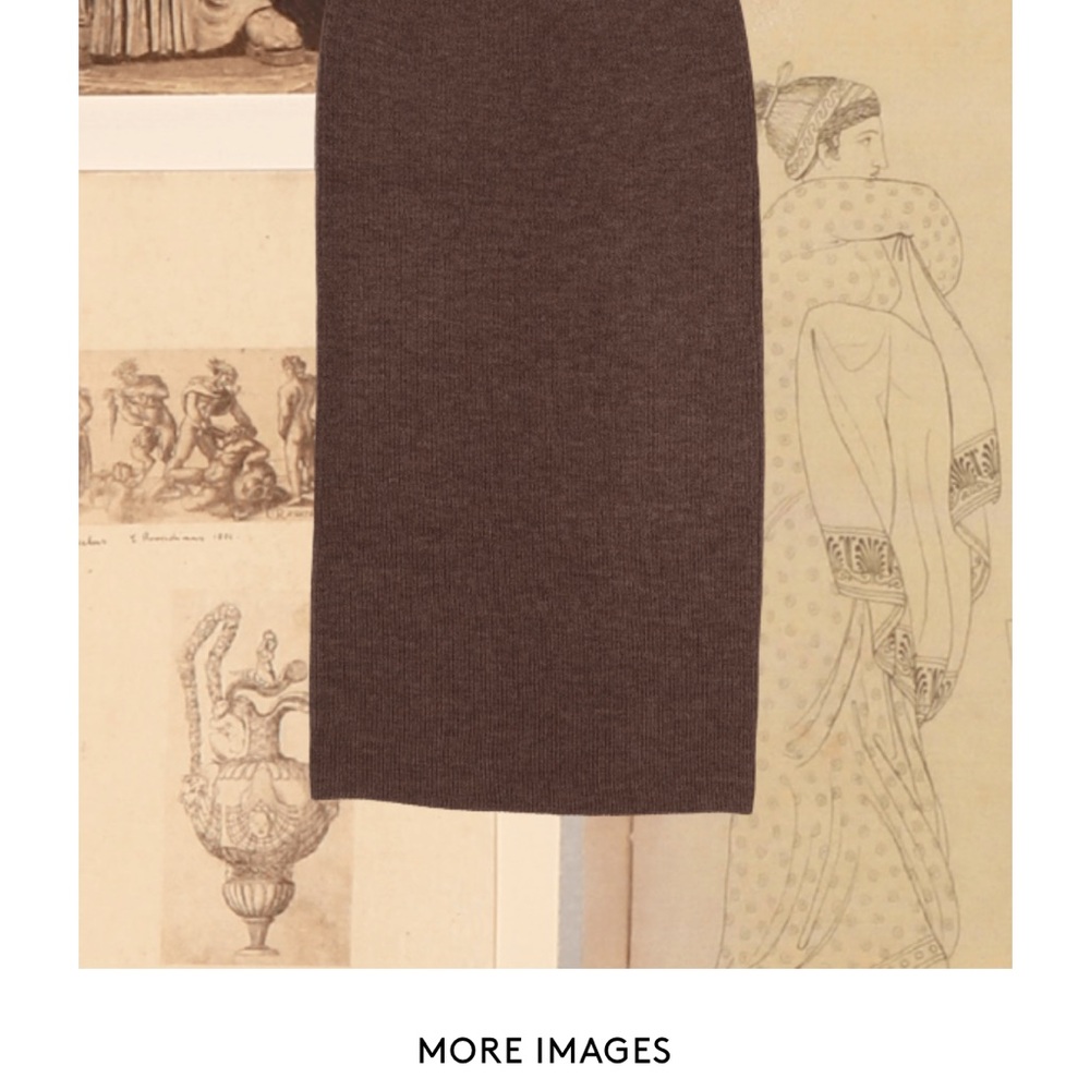 HESPERIOS ♥️ Archimedes Knit Alpaca/Silk Skirt with Pockets in Poppy Red - Picture 6 of 12
